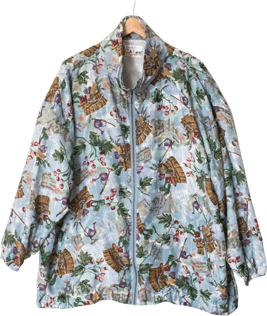 Vintage 90’s Rare Garden Novelty Floral Windbreaker Jacket by Lady C.A ...