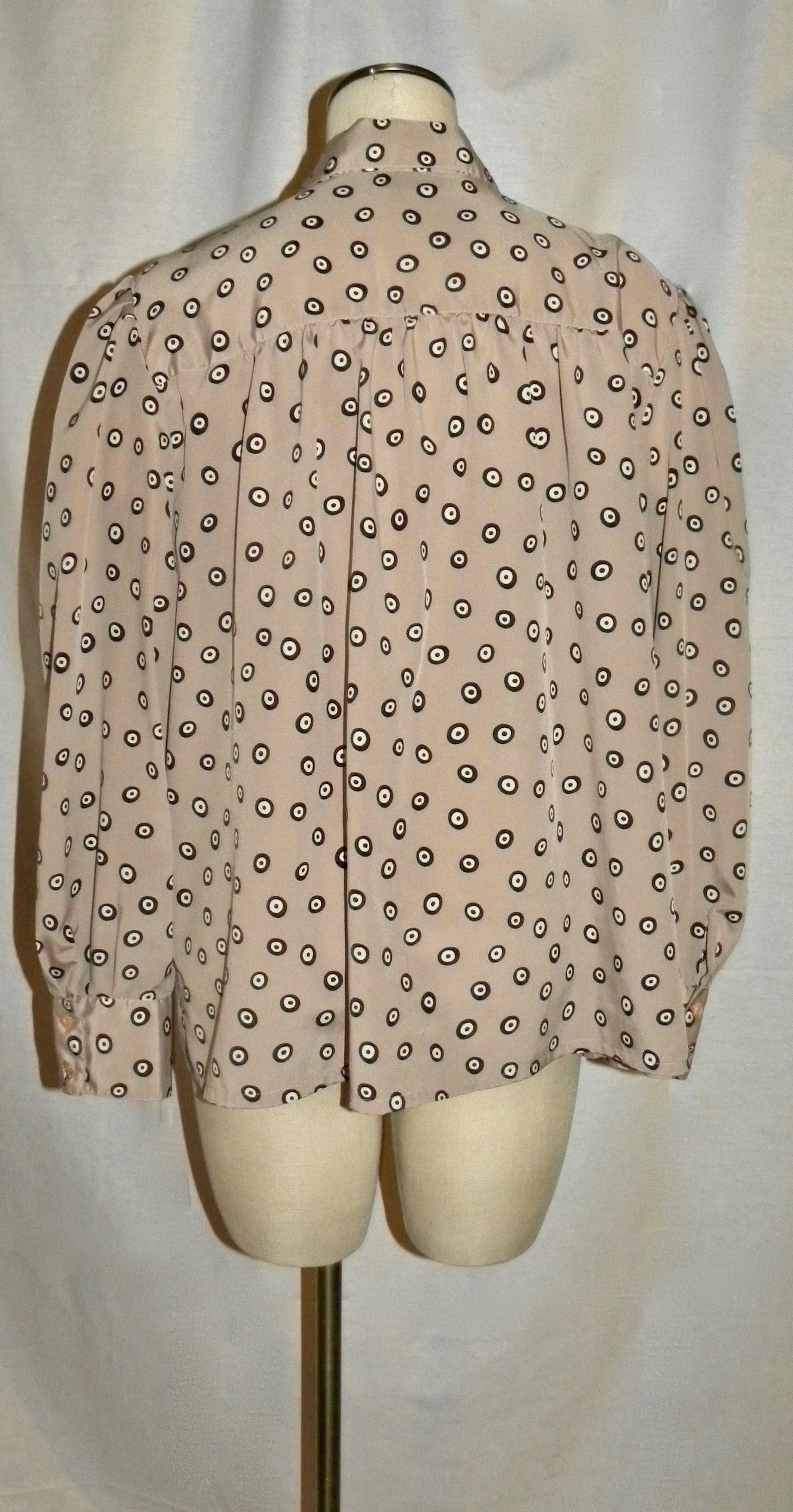 Vintage 80's Taupe Abstract Dot Blouse by Josephine Woman | Shop THRILLING