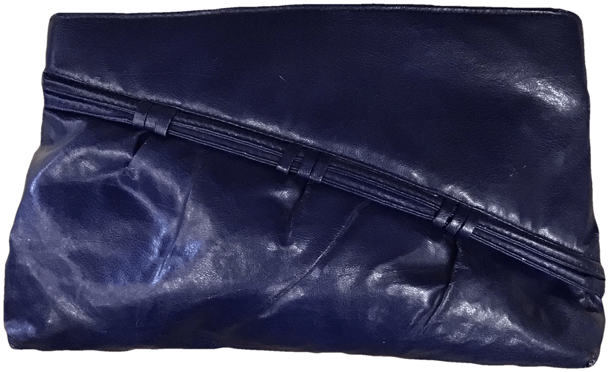 70’s Deadstock Italian Blue Leather Clutch by Designer main image 1