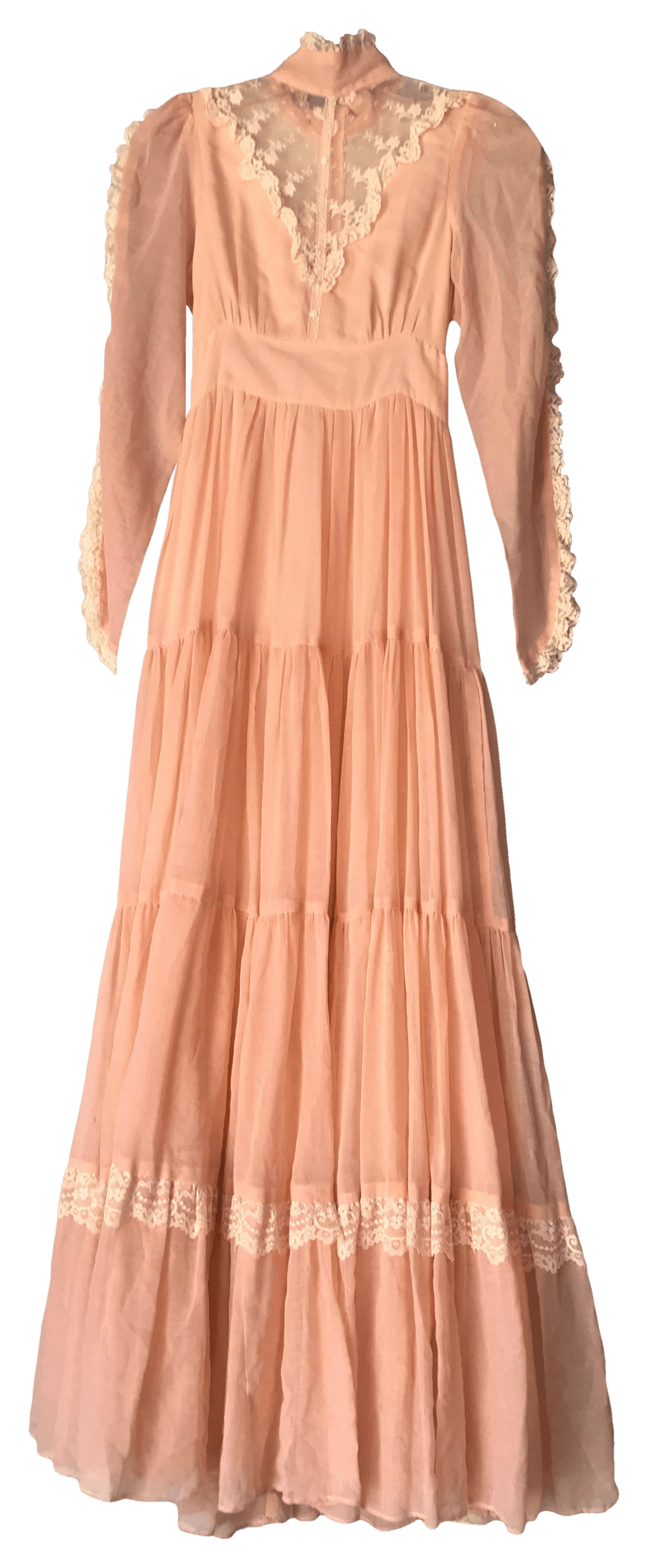Vintage Peach Gunne Sax Dress Shop THRILLING