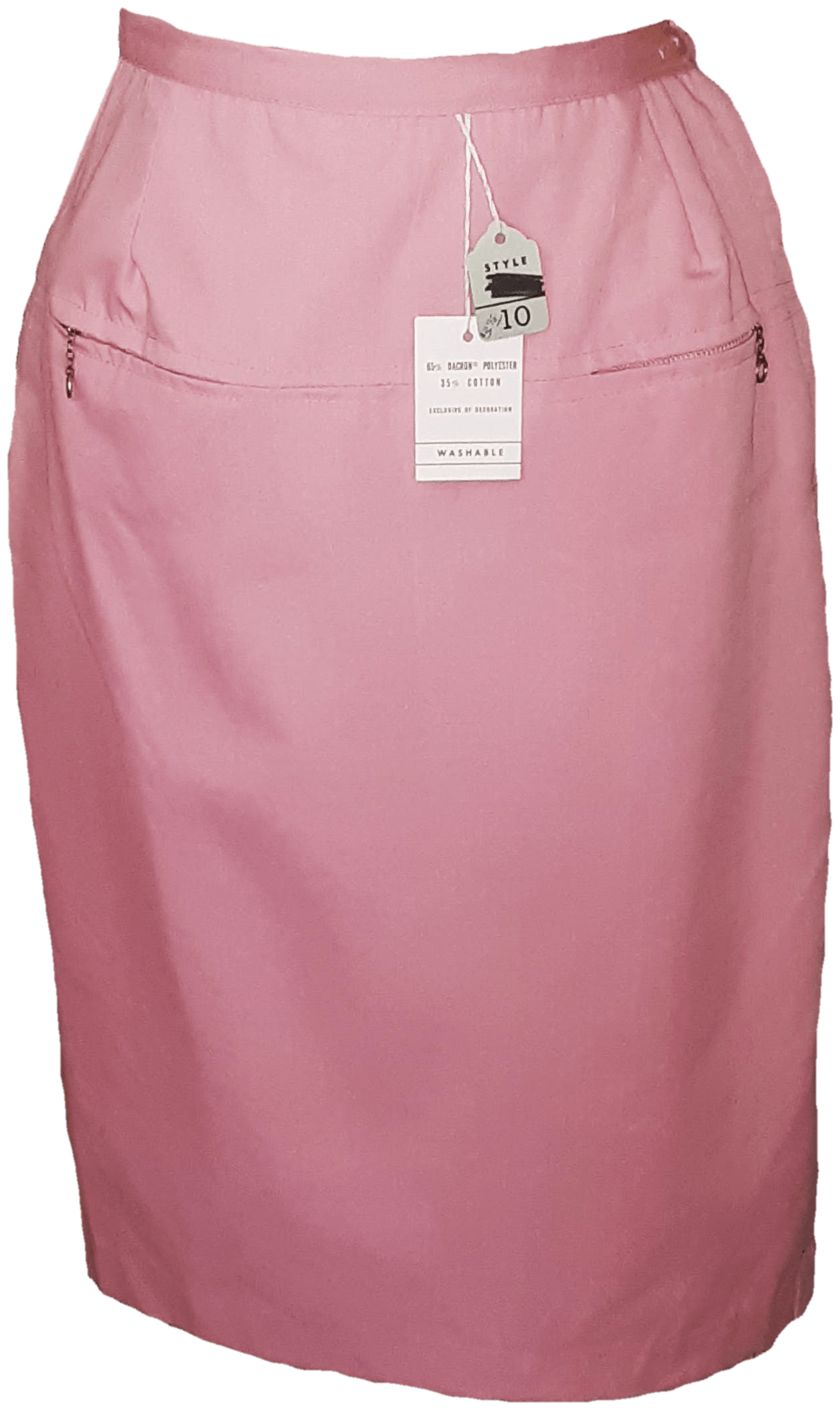 Vintage 60's Deadstock Soft Pink Pencil Skirt with Zipper Pockets ...