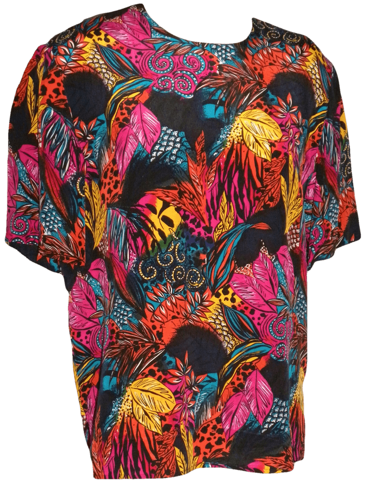 Vintage 80s/90s Bright Floral Painterly Print Silk Blouse | Shop THRILLING