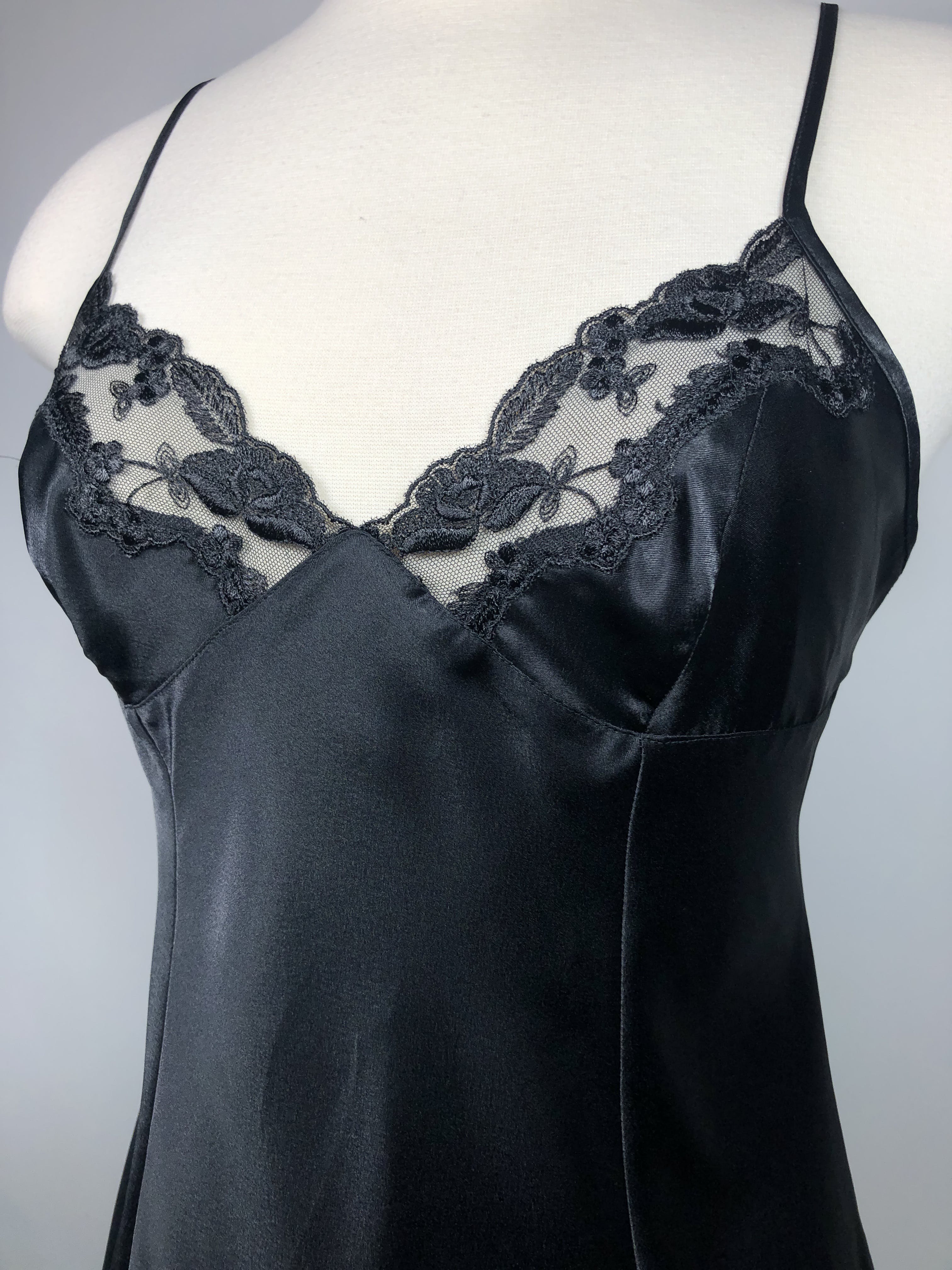 Vintage Silky Black Open Back Slip Dress by Victoria’s Secret | Shop ...