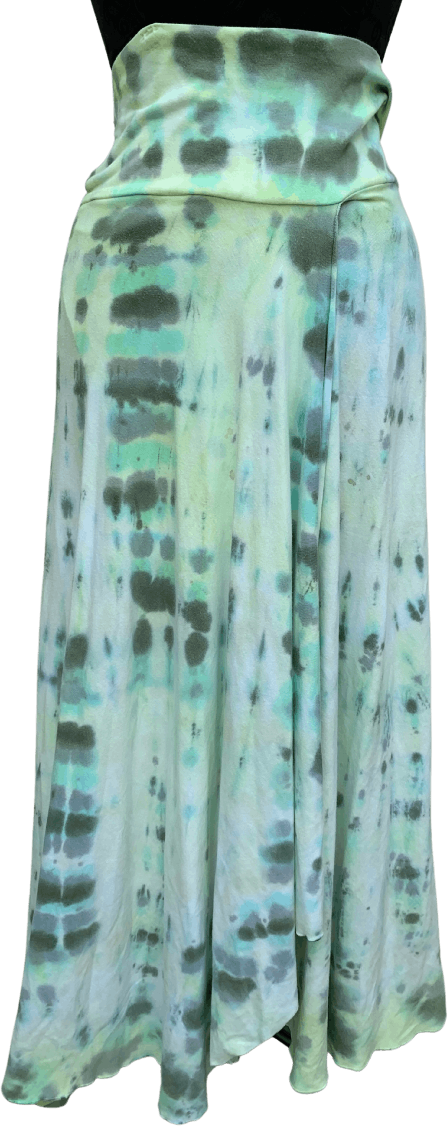 Vintage Tie Dye Green Thick Waistband Wrap Skirt by Soft Surroundings ...