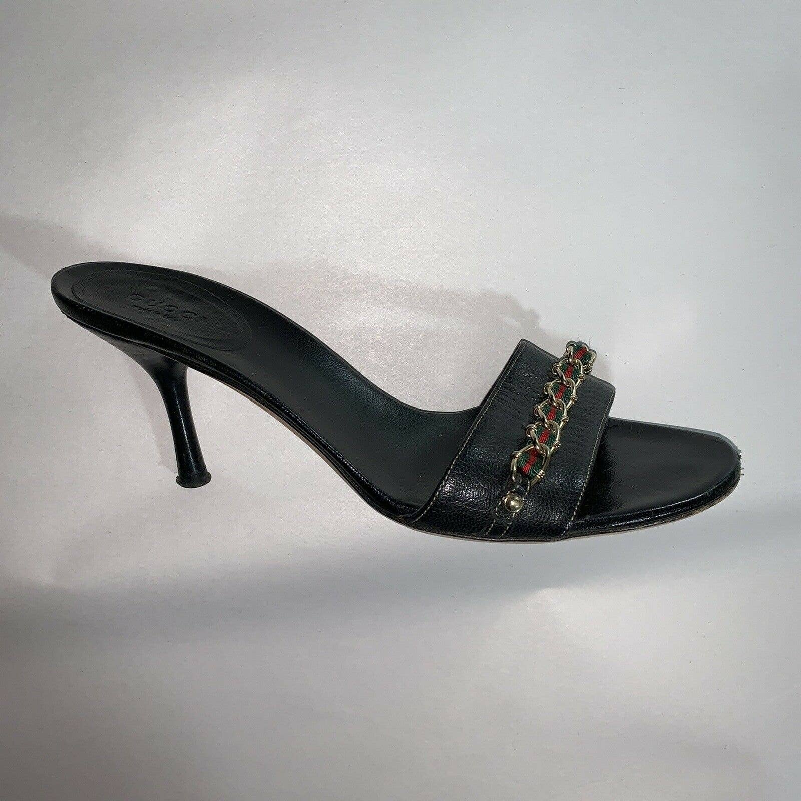 Vintage Gucci Black Calfskin Mules Heels by Gucci | Shop THRILLING