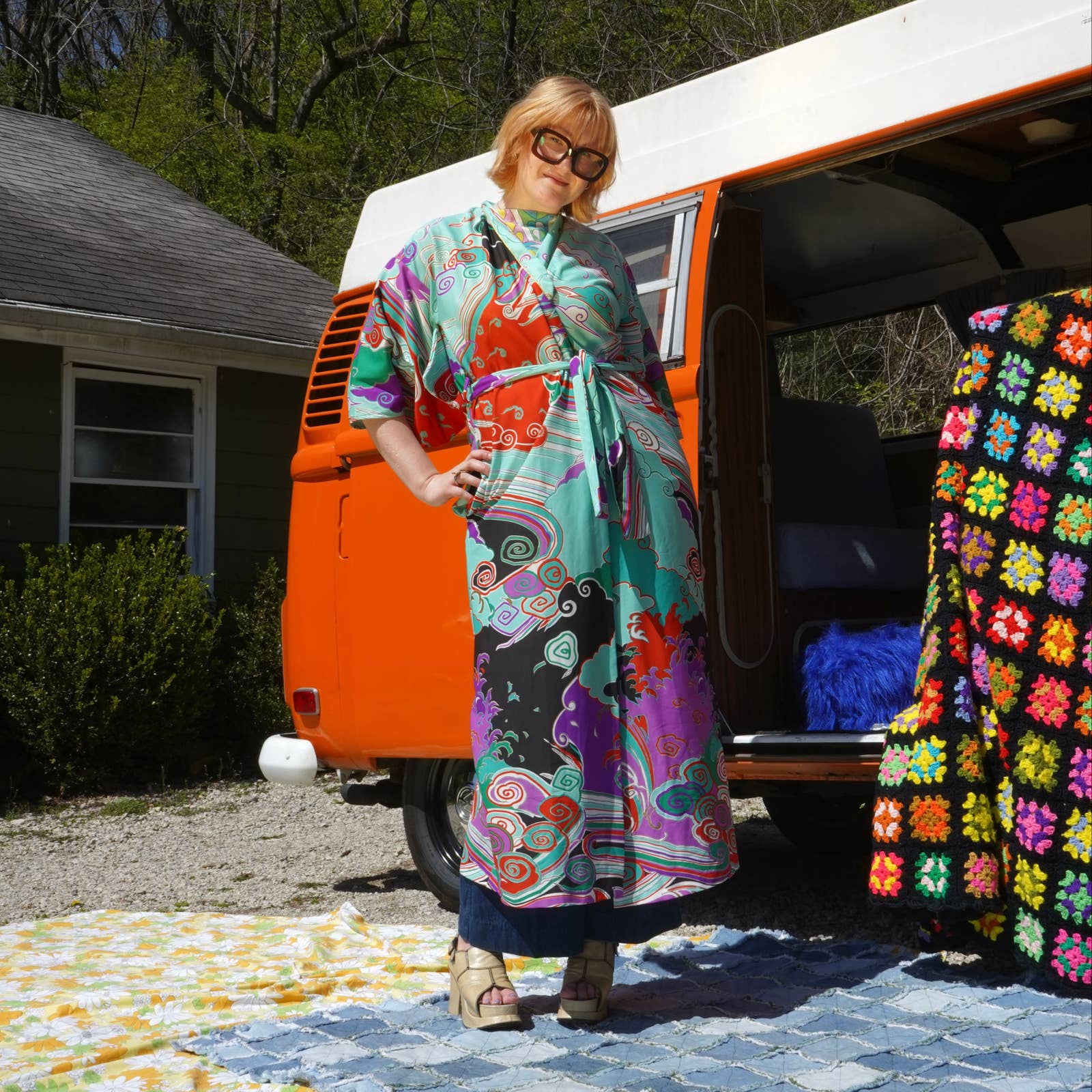 70s Psychedelic Pattern Robe Vintage | Shop THRILLING