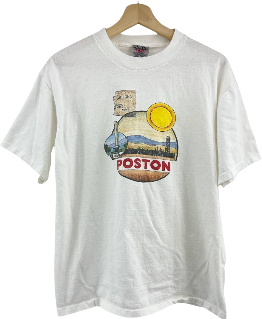 Vintage Poston Arizona White Single Stitch Cotton Tee Shirt by