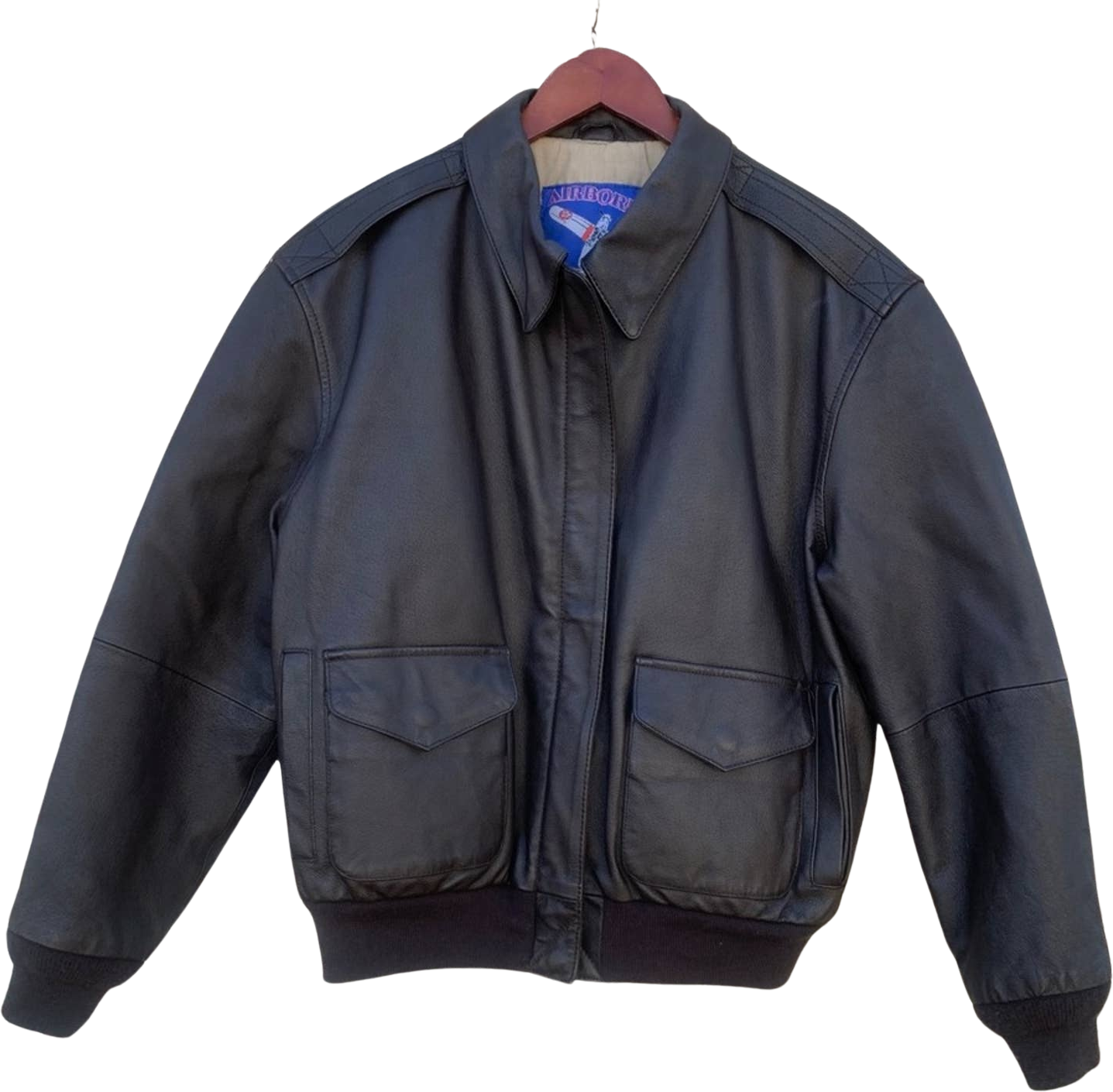Vintage Airborne Air Force Leather Bomber Jacket by Airborne Leathers ...
