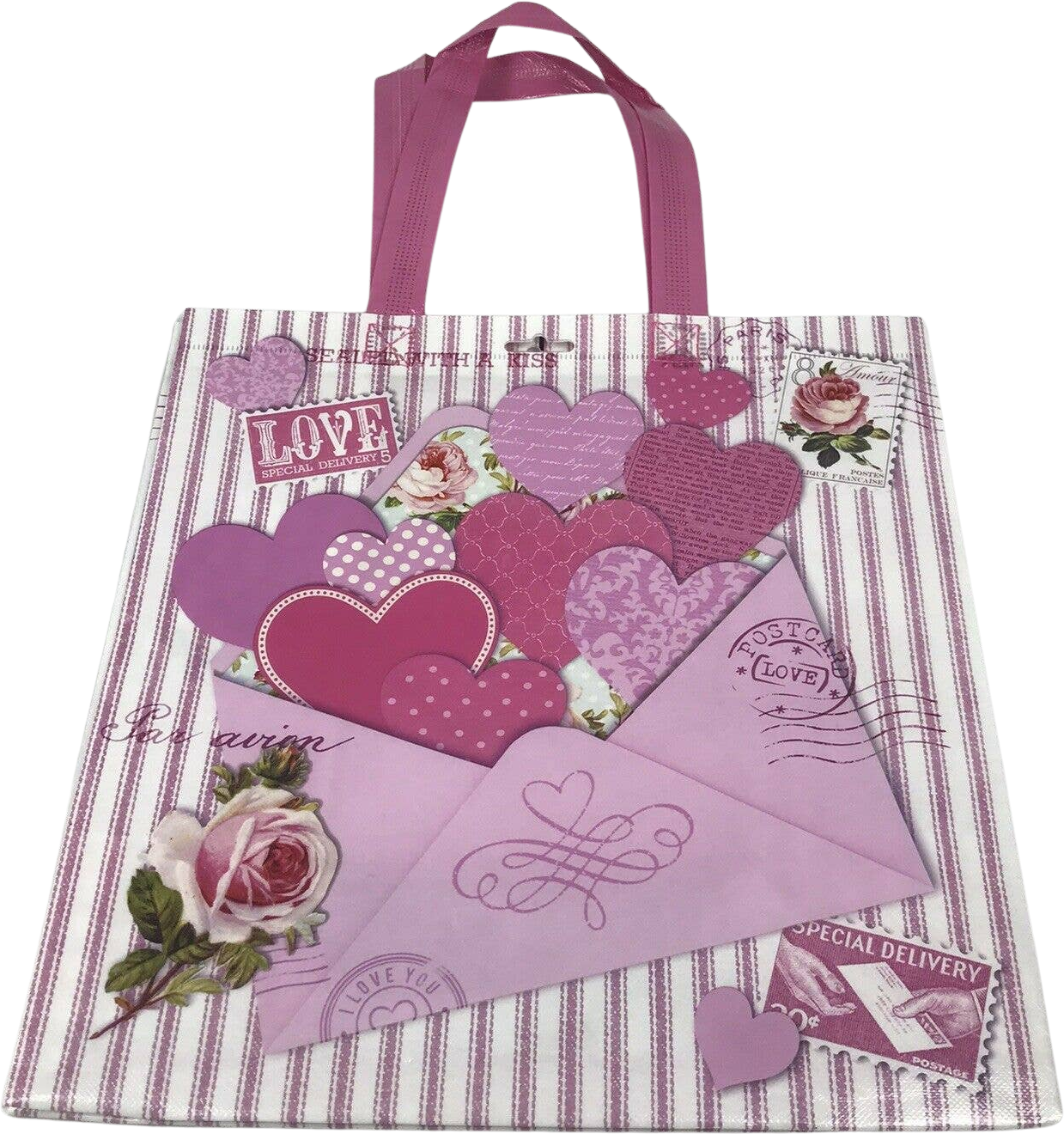 Patty Reed Happy Sack Reusable Bag Shopping Tote Letter of Love 2 Handles by Patty Reed Happy Sack