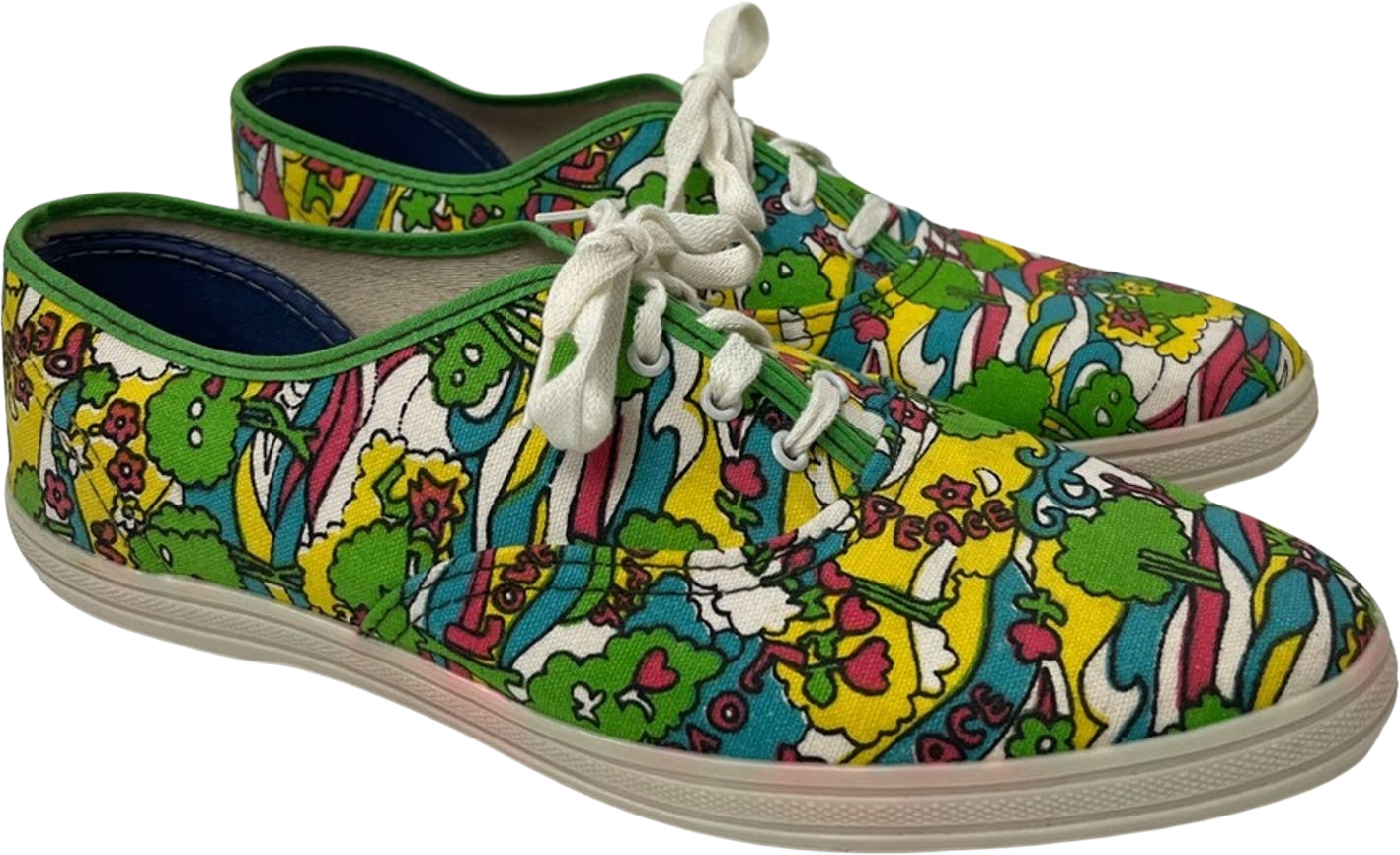 Rare New Vintage Shoes Trippy Lsd 70s 80s 90s Sneaker Colorful Dopamin ...