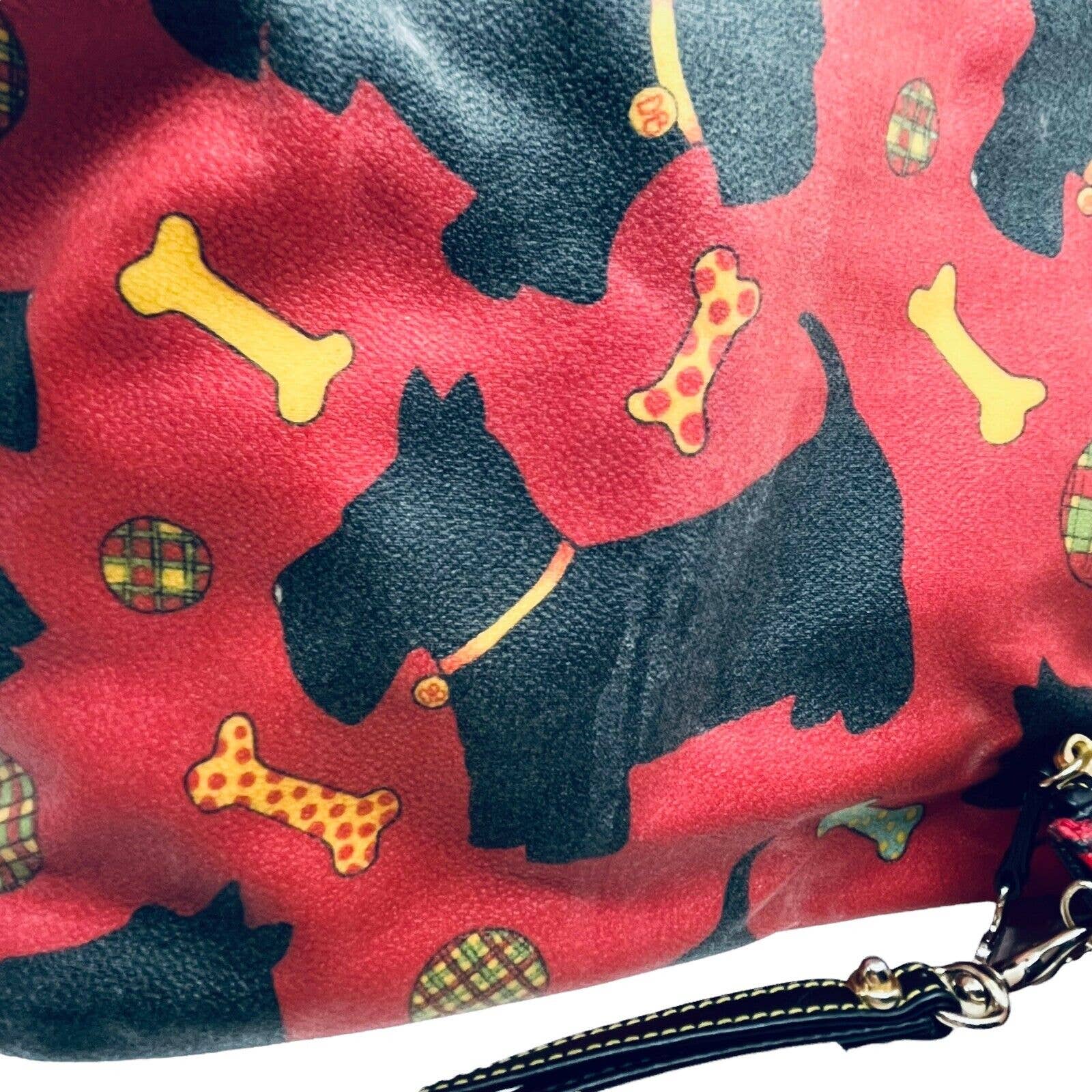 Vintage Dooney $ Bourke Women's Red Black Leather Scotty Dog Tote Purse ...