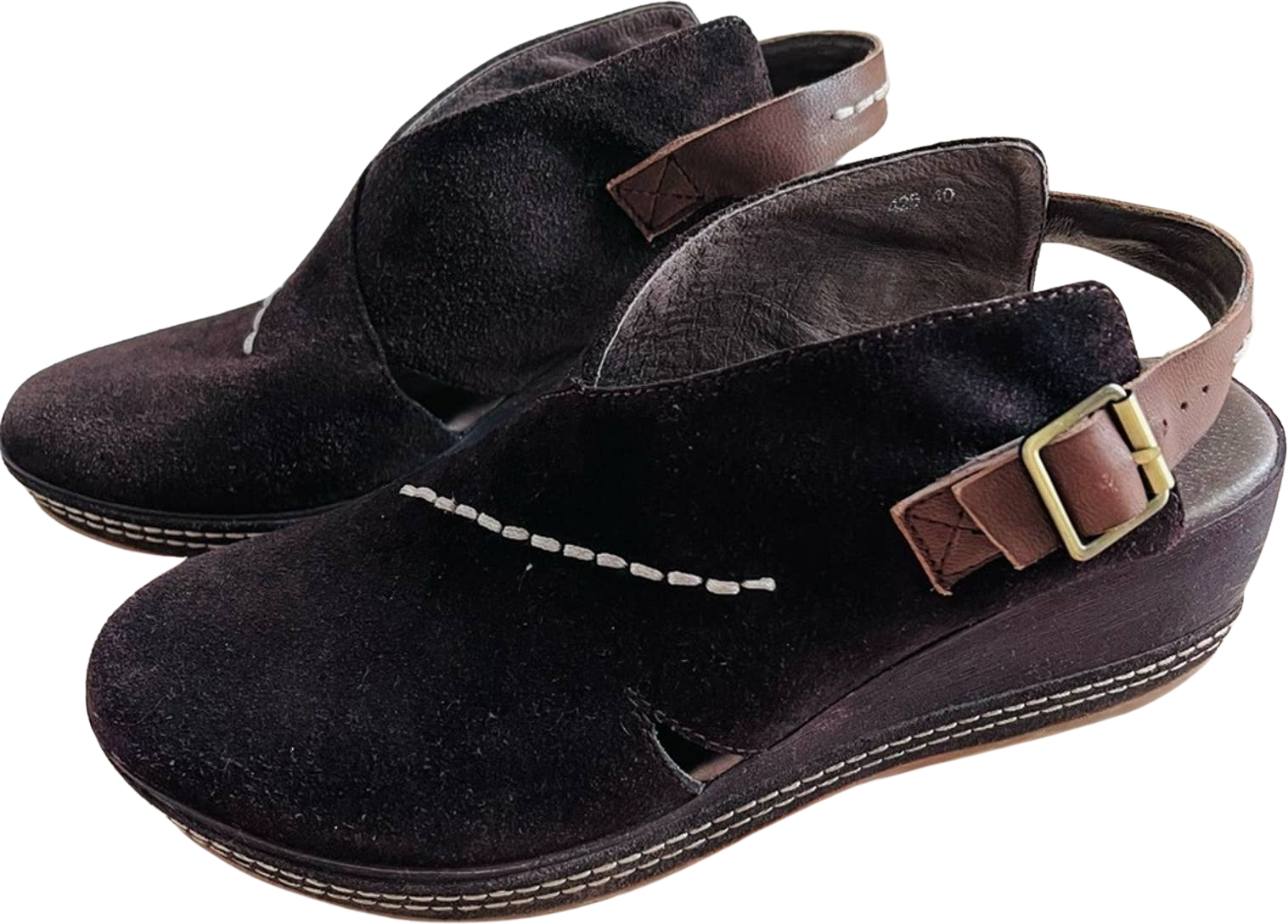 Vintage Antelope Lower Cutout Sling Suede Clog Side Buckle by Antelope ...