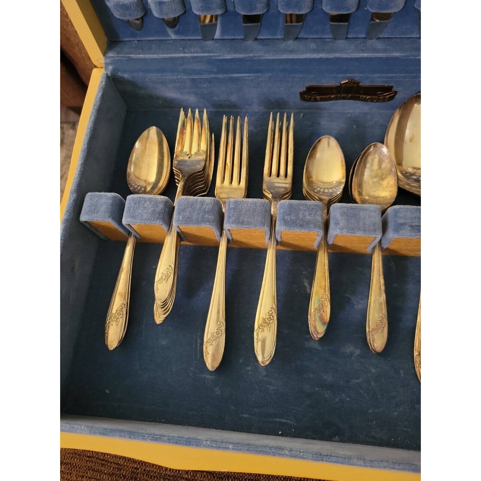 Vintage 60pc Silver Plate Flatware Set Harmony House 1950 by Wallace & Shop THRILLING