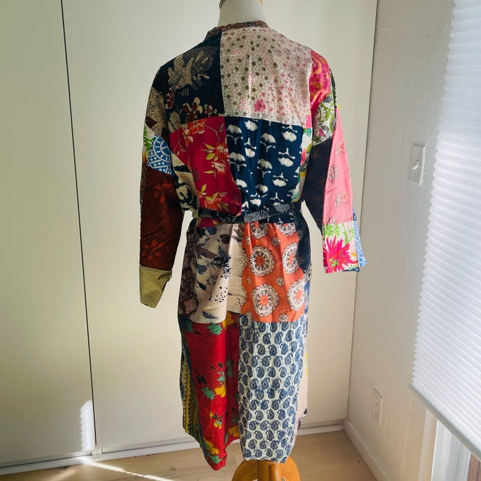 Vintage Nwt Patchwork Cotton Robe Pockets Midi Length by Art Studio ...