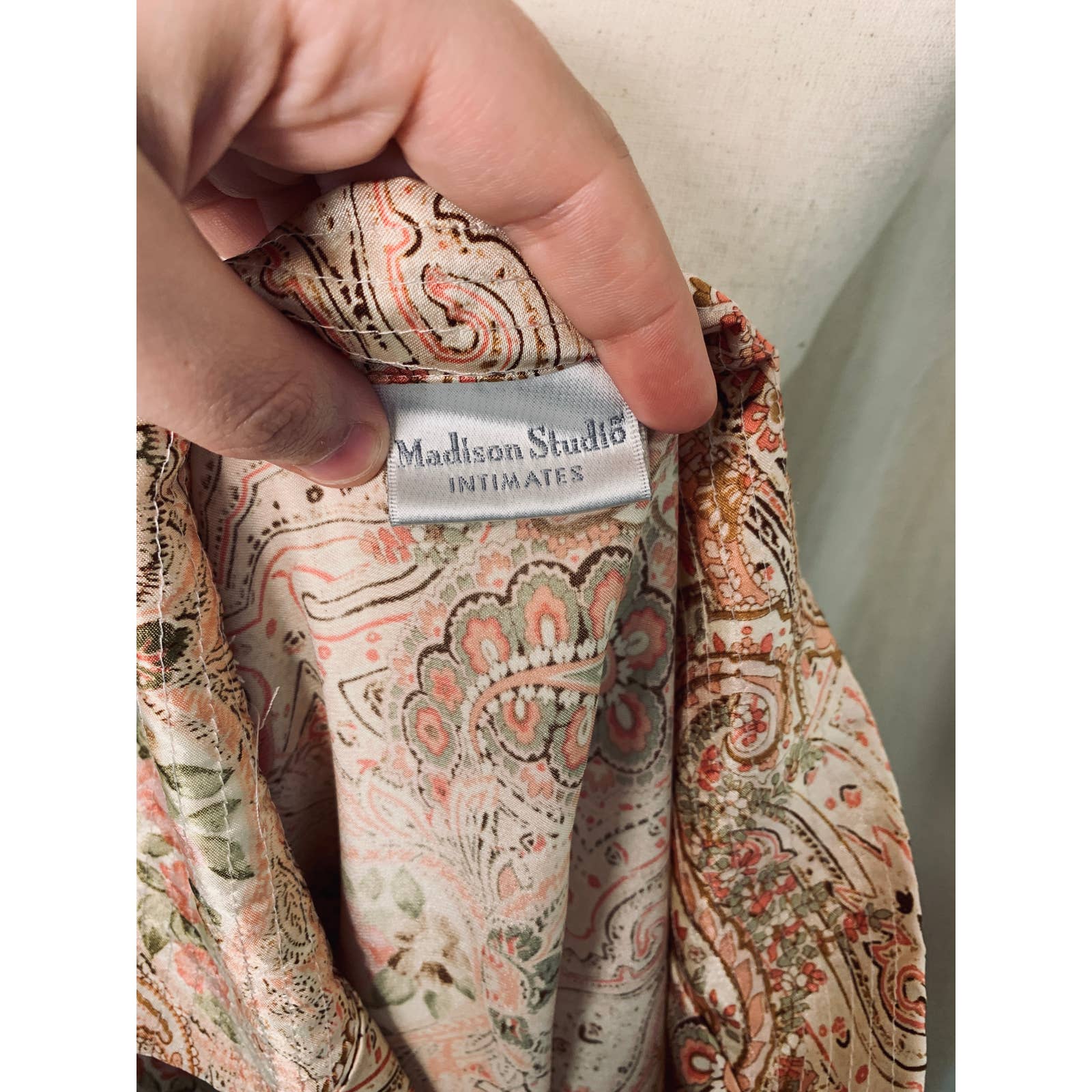Vintage 00s Madison Studios Intimates Paisley Floral Satin Silky Shirt ...
