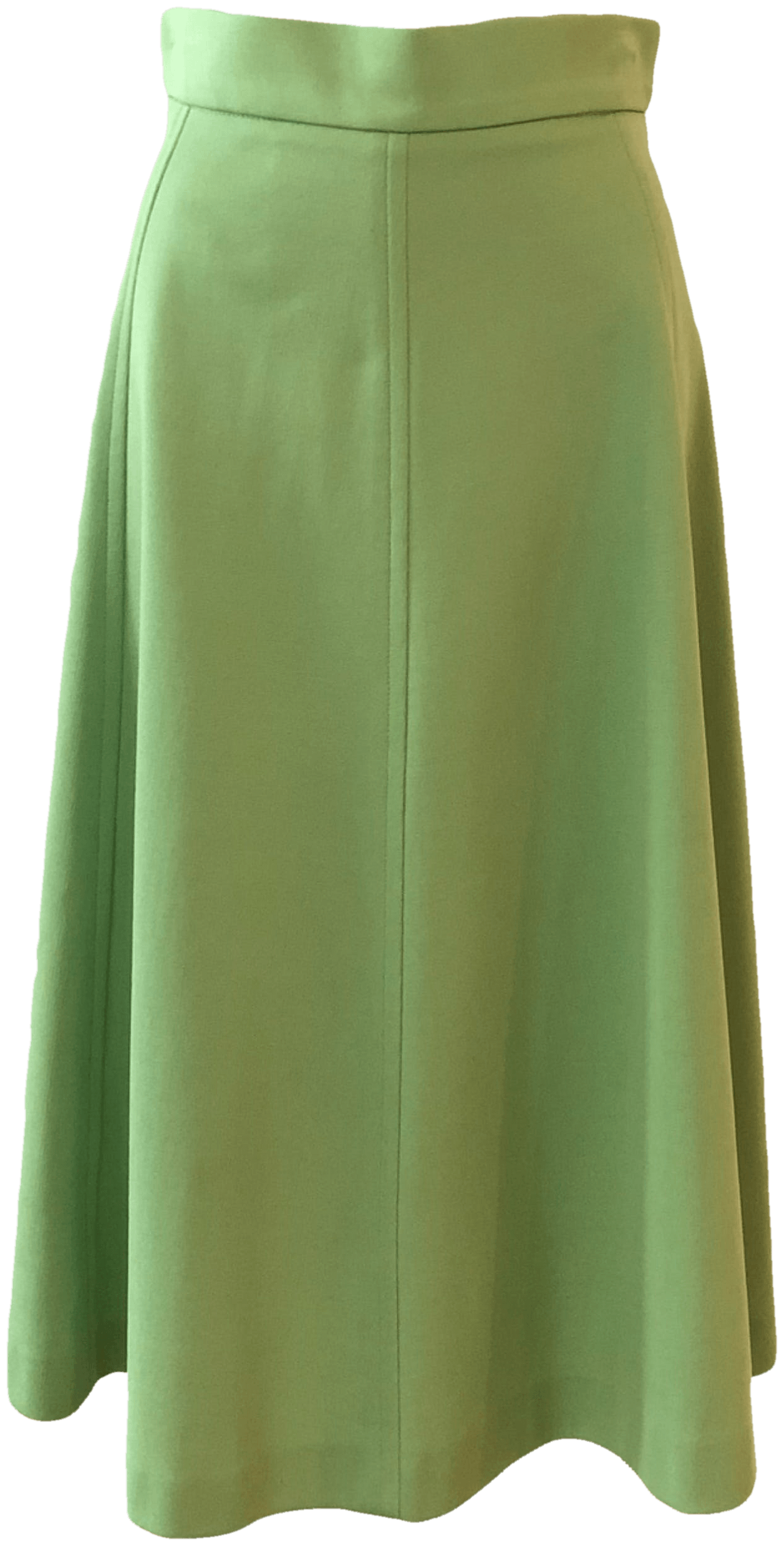 Vintage Light Green Midi Skirt with Stitching Detail by Chateau Du ...
