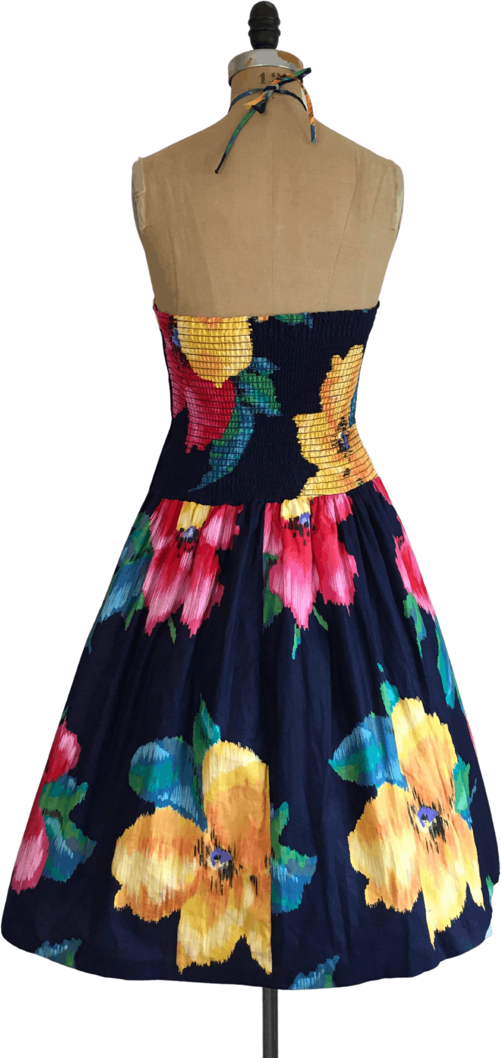 Vintage 80's Floral Halter Neck Dress by John Richard Of California ...