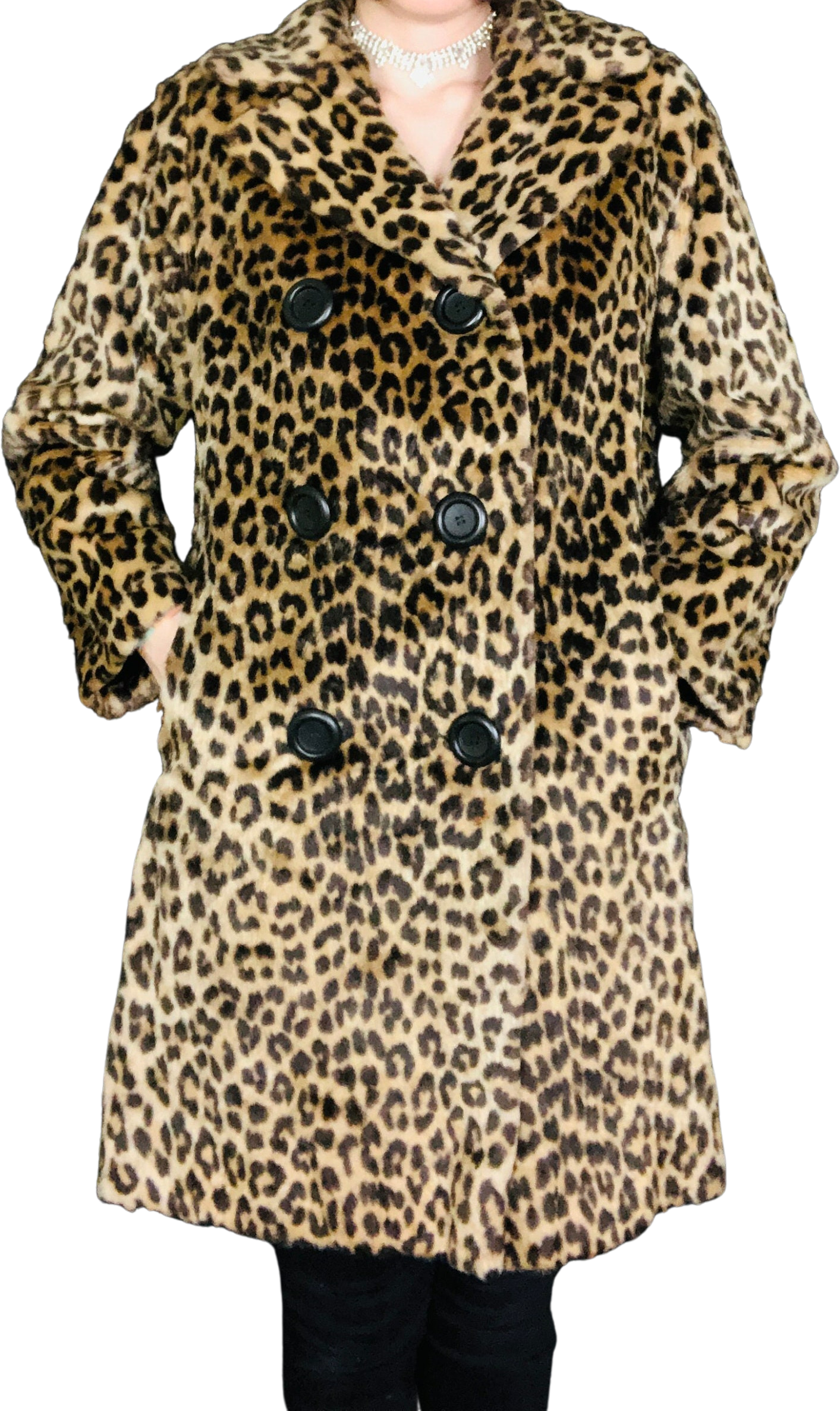 Leopard peacoat hot sale