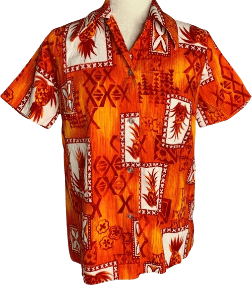Vintage 70’s Hawaiian Barkcloth Button Up Shirt by Hukilau Fashions ...