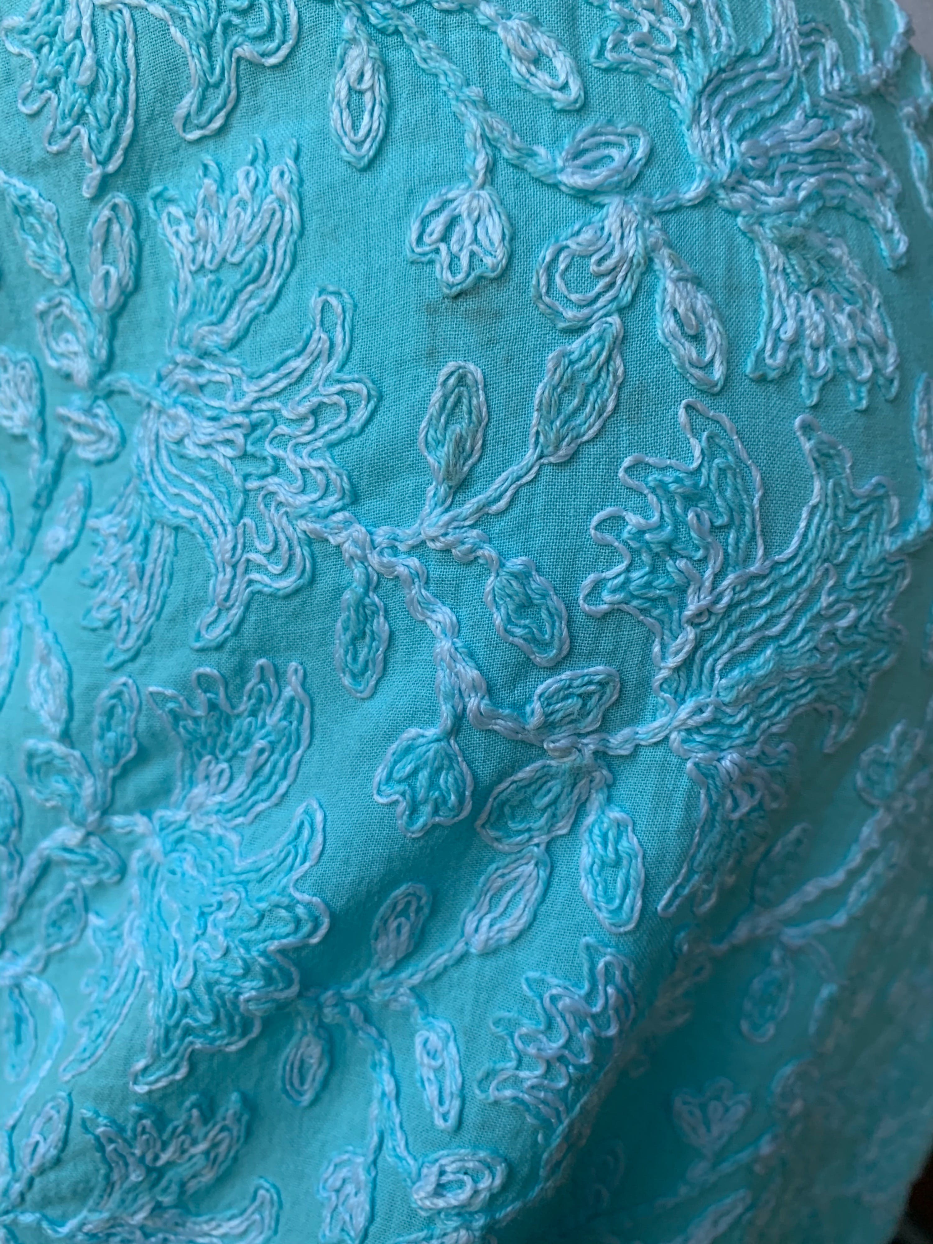 Vintage Turquoise Embroidered Tunic | Shop THRILLING