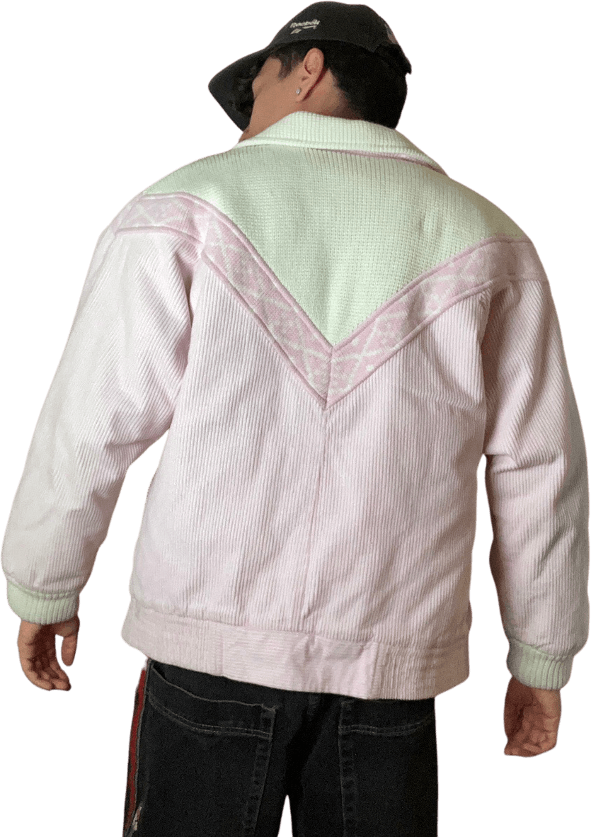 Vintage 80's Pink Pastel Corduroy Zip Up Jacket by Hunter's Glen Shop