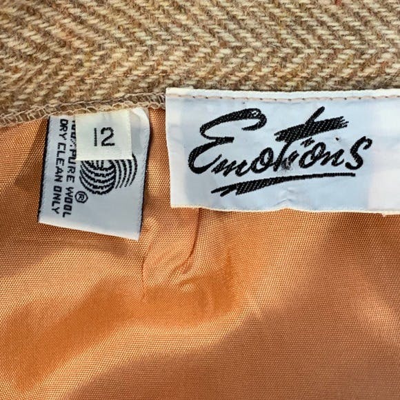 Vintage Wool Pencil Skirt Tweed Herringbone Neutral by Emotions | Shop ...